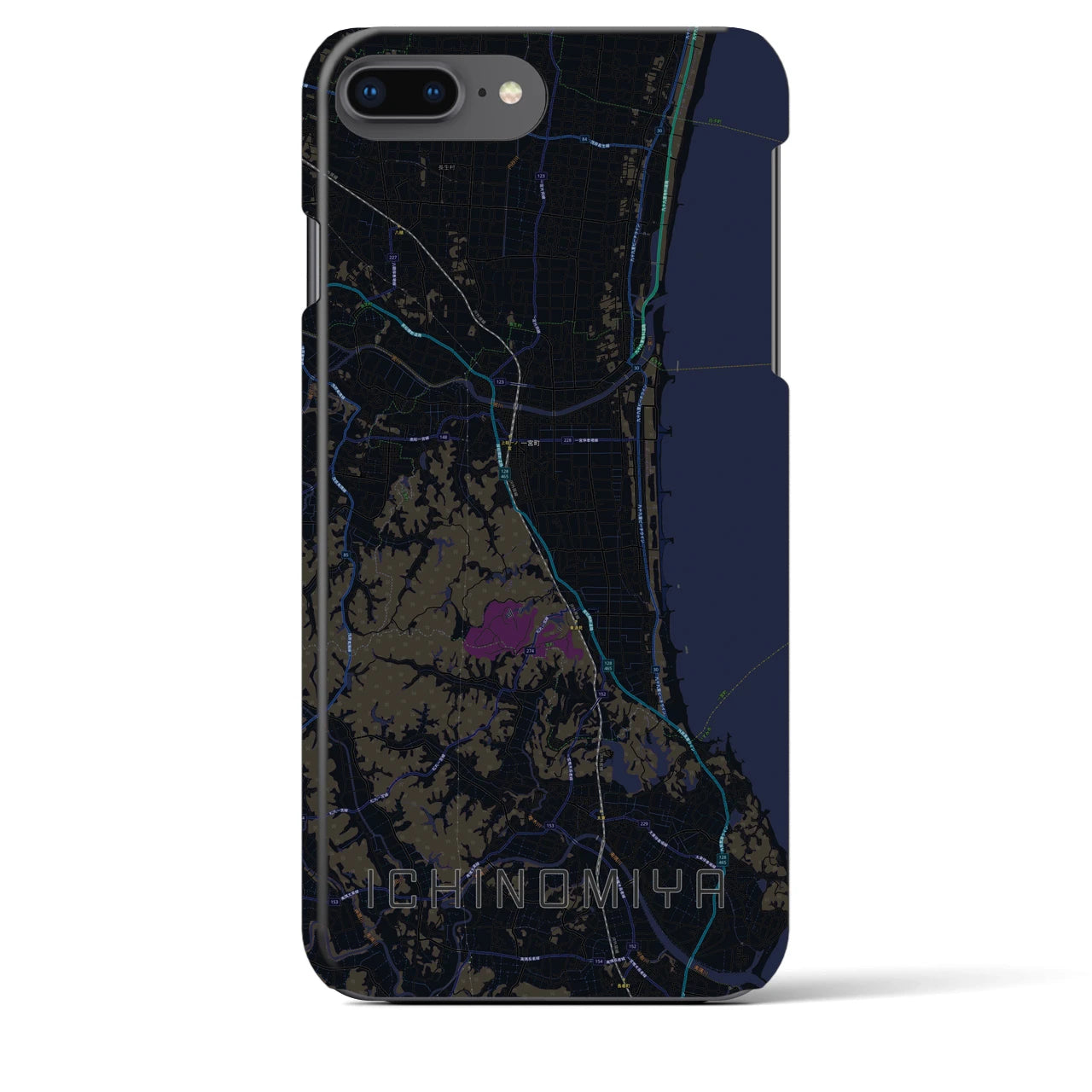 【一宮(千葉県)】地図柄iPhoneケース(バックカバータイプ)