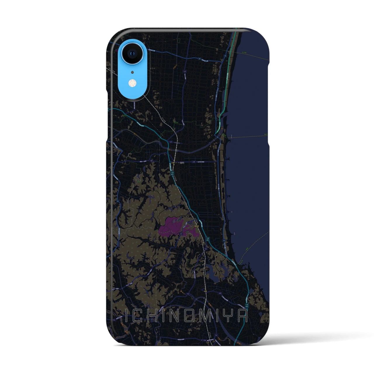 【一宮(千葉県)】地図柄iPhoneケース(バックカバータイプ)