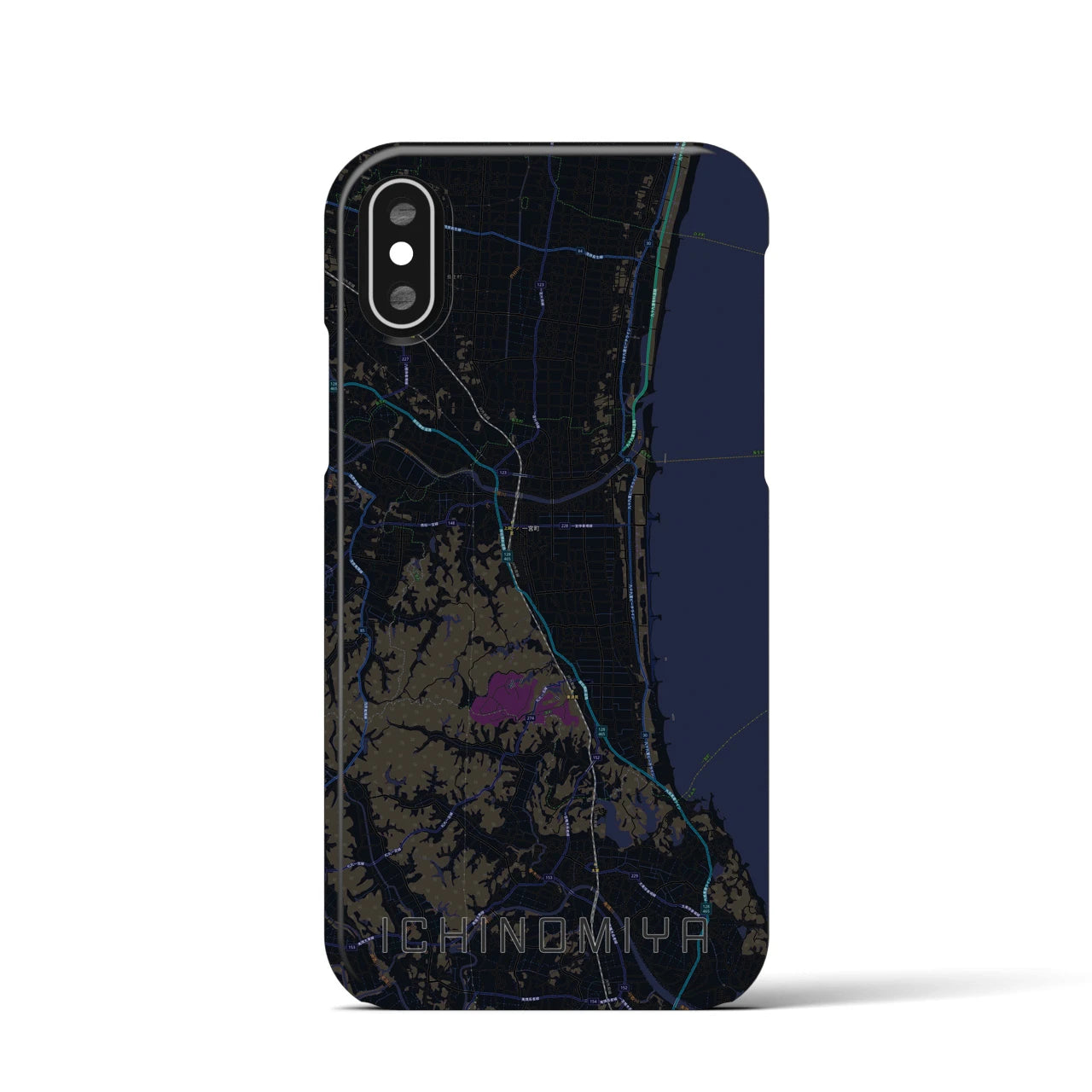 【一宮(千葉県)】地図柄iPhoneケース(バックカバータイプ)