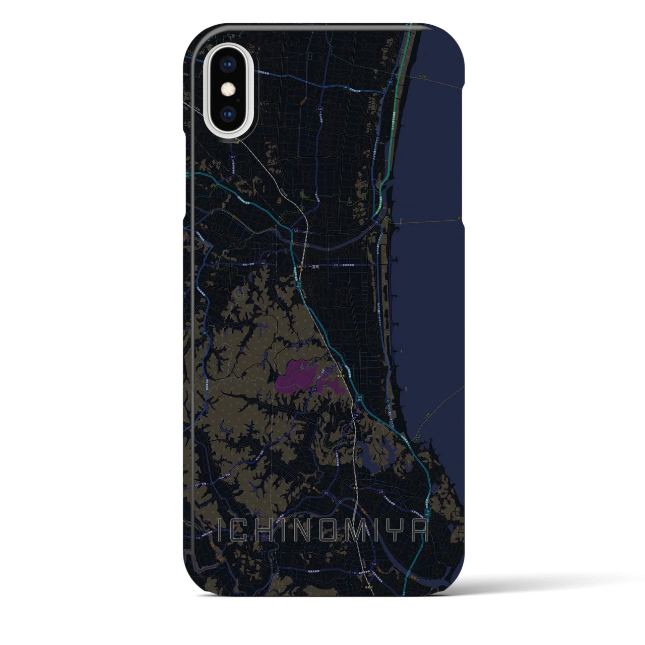 【一宮(千葉県)】地図柄iPhoneケース(バックカバータイプ)