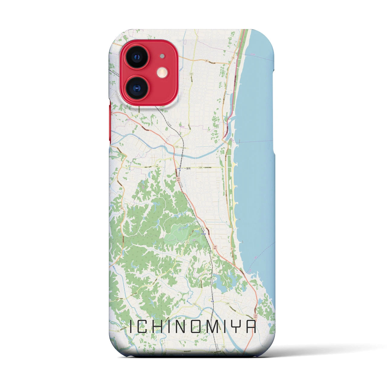 【一宮(千葉県)】地図柄iPhoneケース(バックカバータイプ)