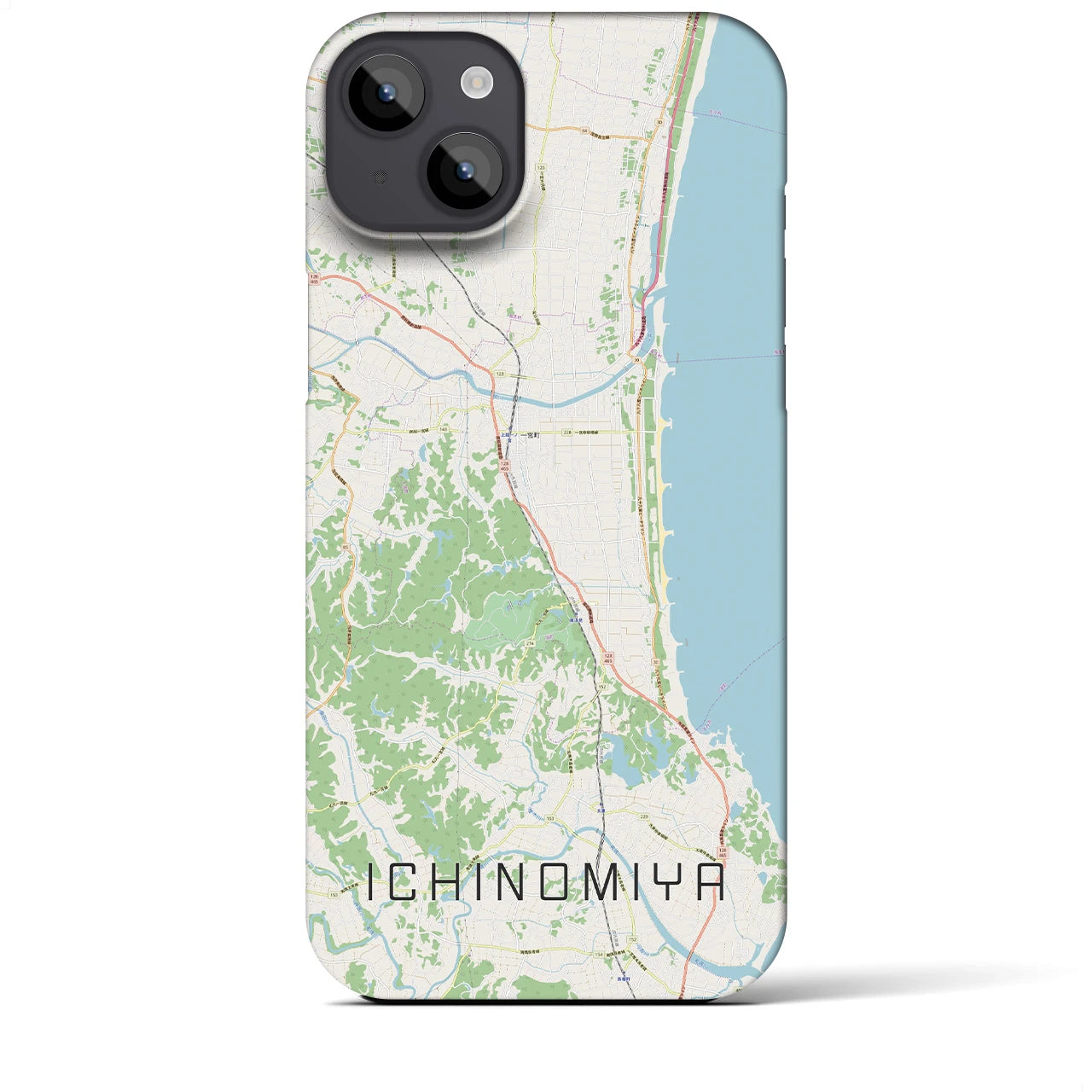 【一宮(千葉県)】地図柄iPhoneケース(バックカバータイプ)