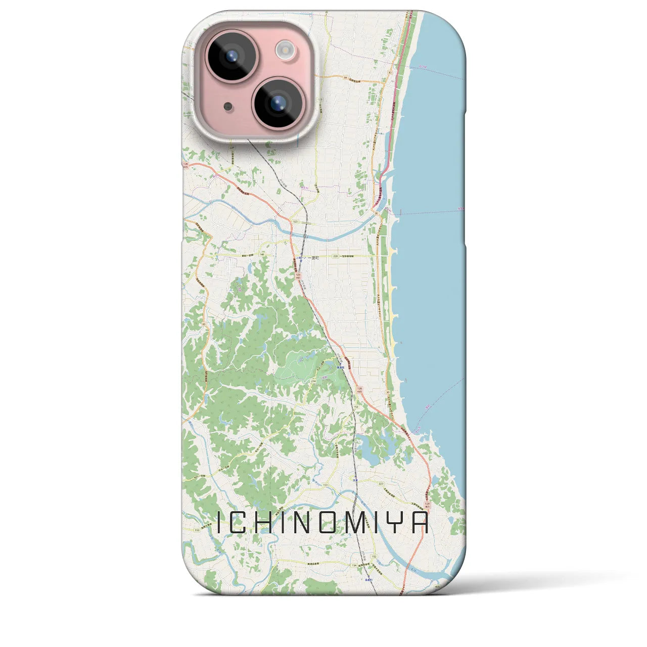 【一宮(千葉県)】地図柄iPhoneケース(バックカバータイプ)