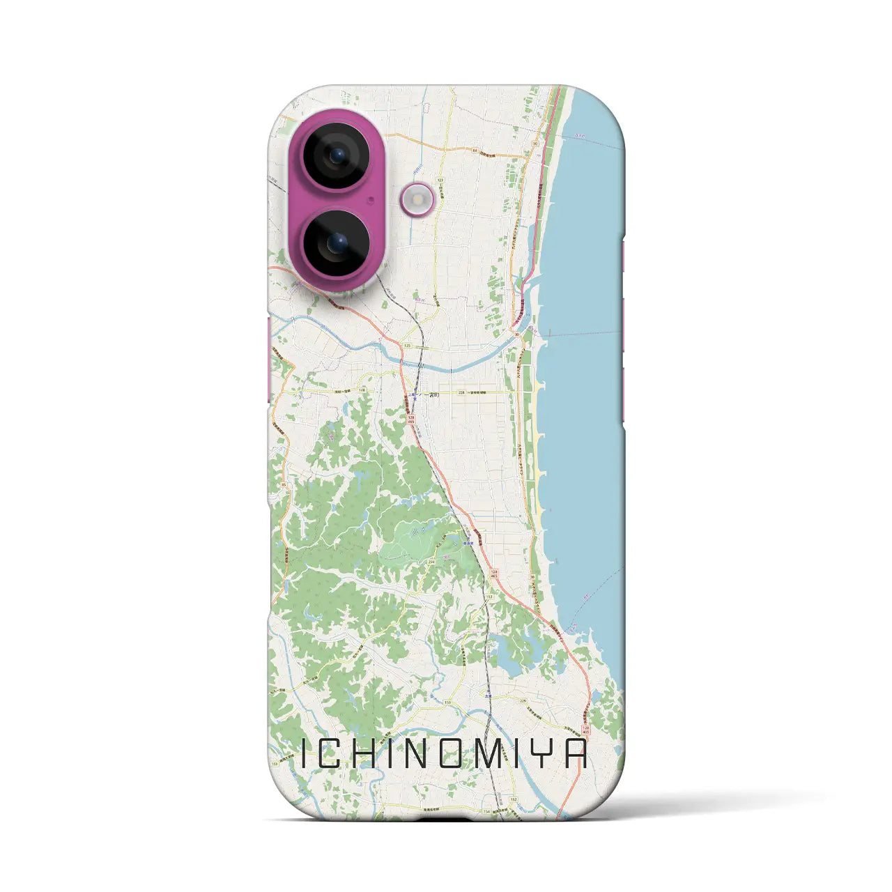 【一宮(千葉県)】地図柄iPhoneケース(バックカバータイプ)