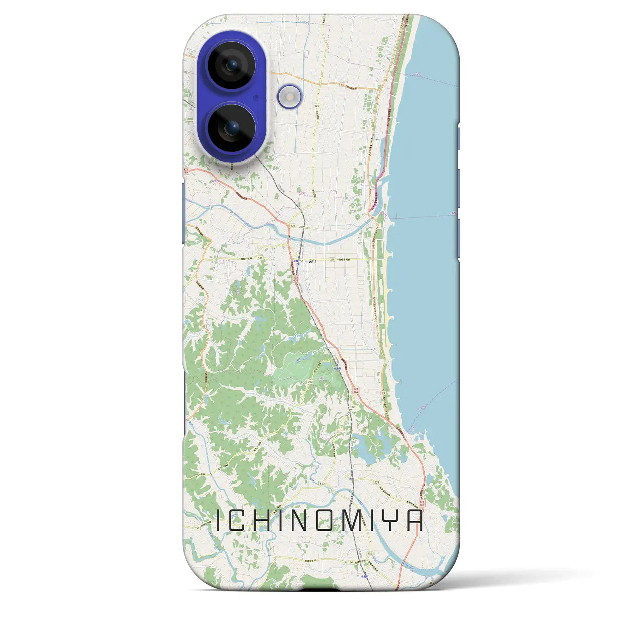 【一宮(千葉県)】地図柄iPhoneケース(バックカバータイプ)ナチュラル・iPhone 16 Pro Max 用