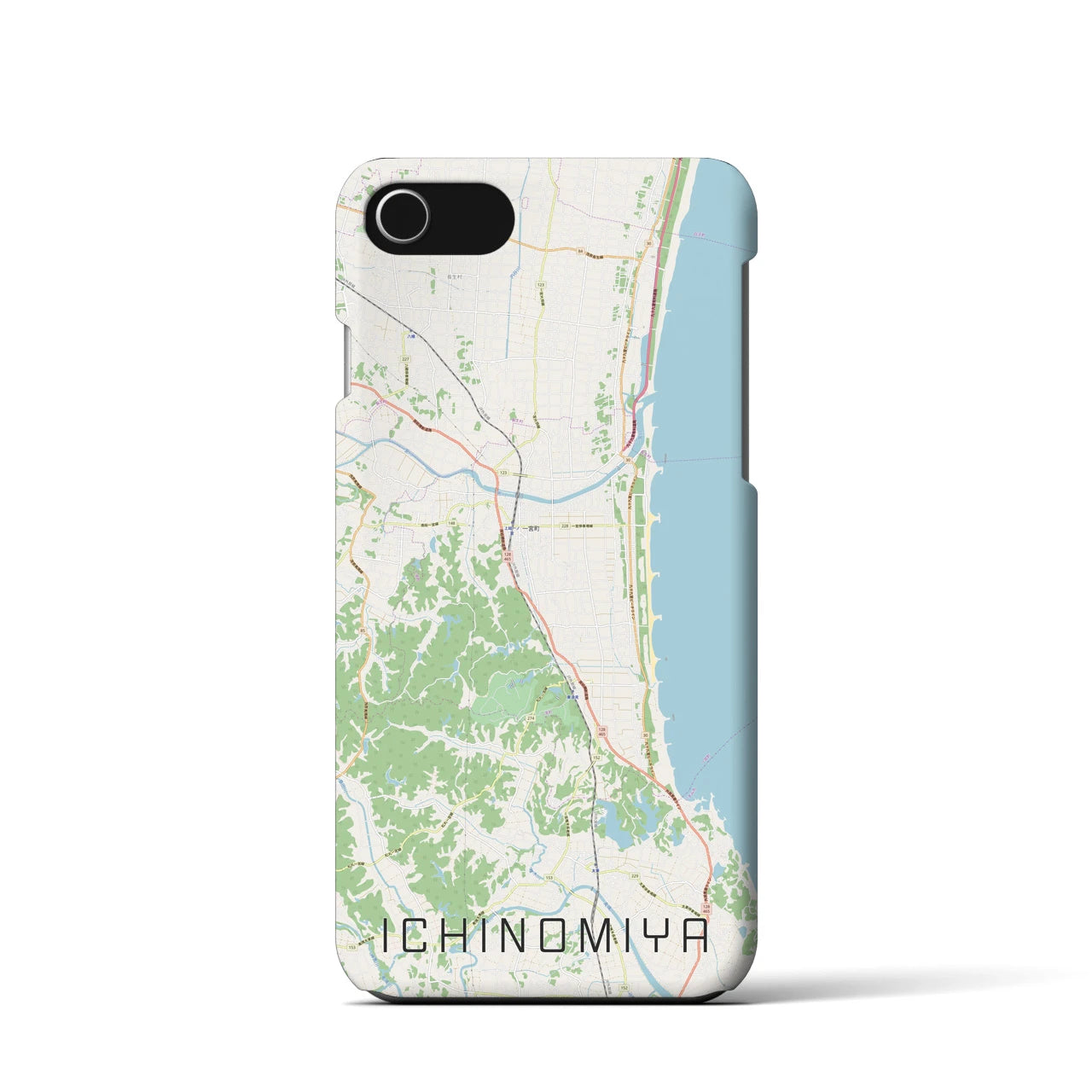 【一宮(千葉県)】地図柄iPhoneケース(バックカバータイプ)