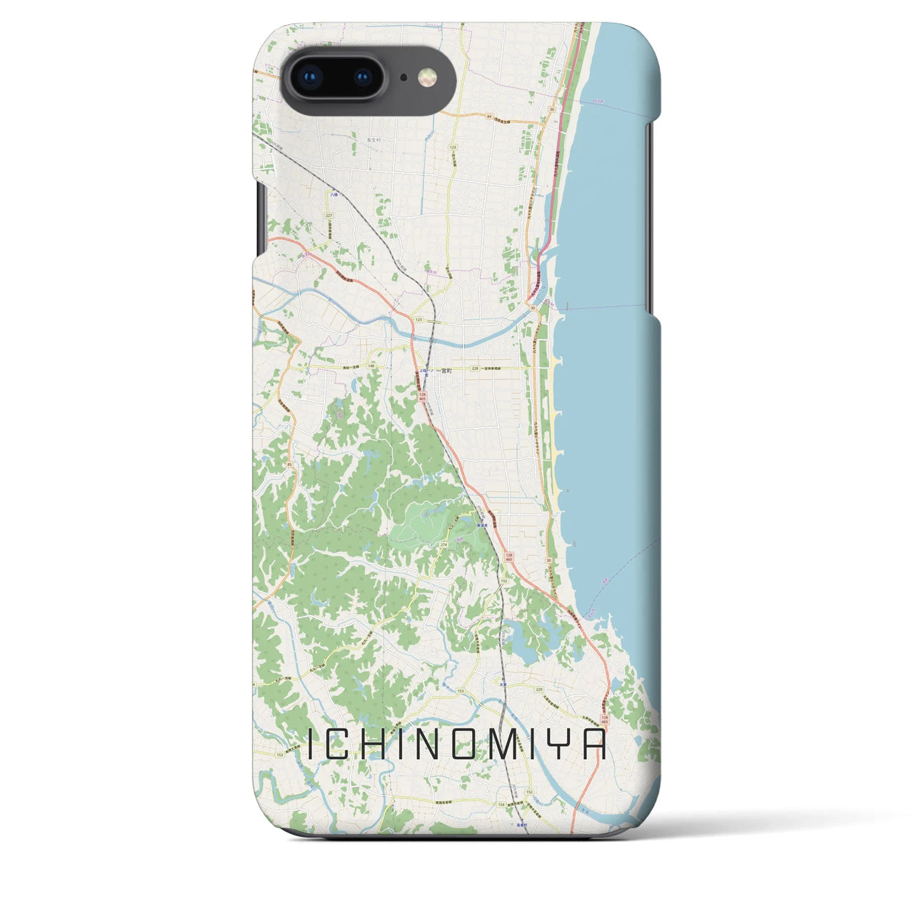 【一宮(千葉県)】地図柄iPhoneケース(バックカバータイプ)