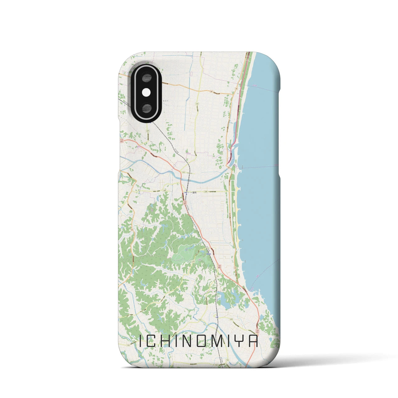 【一宮(千葉県)】地図柄iPhoneケース(バックカバータイプ)