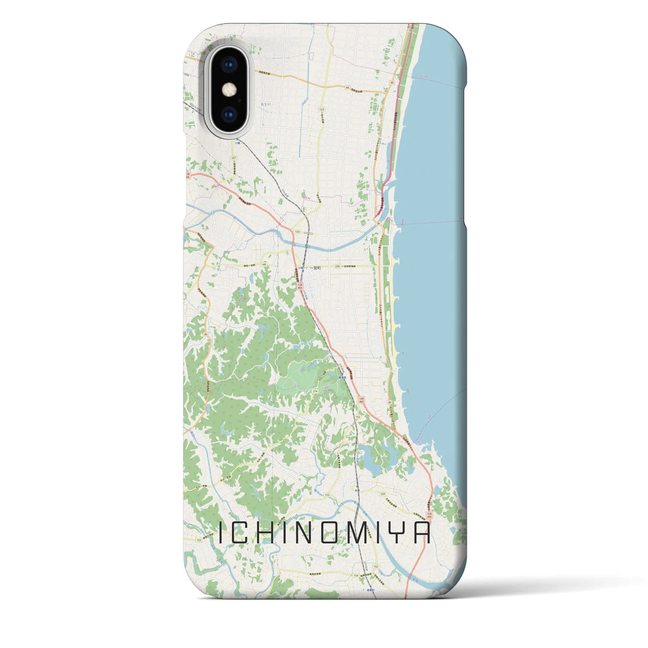 【一宮(千葉県)】地図柄iPhoneケース(バックカバータイプ)