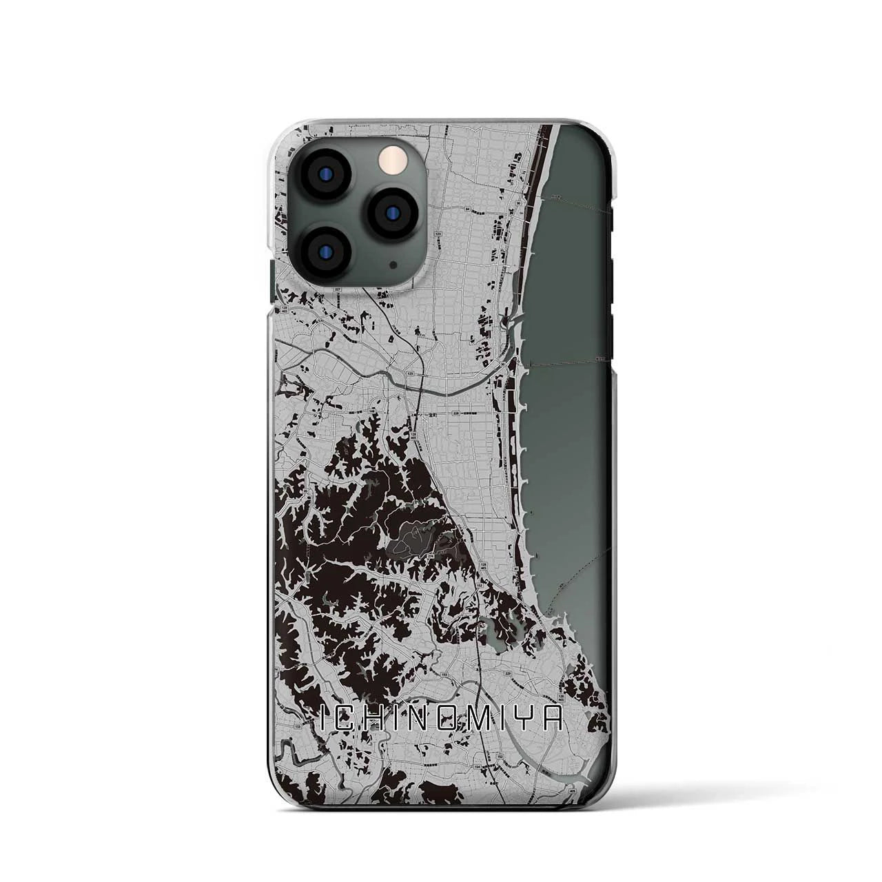 【一宮(千葉県)】地図柄iPhoneケース(クリアタイプ)