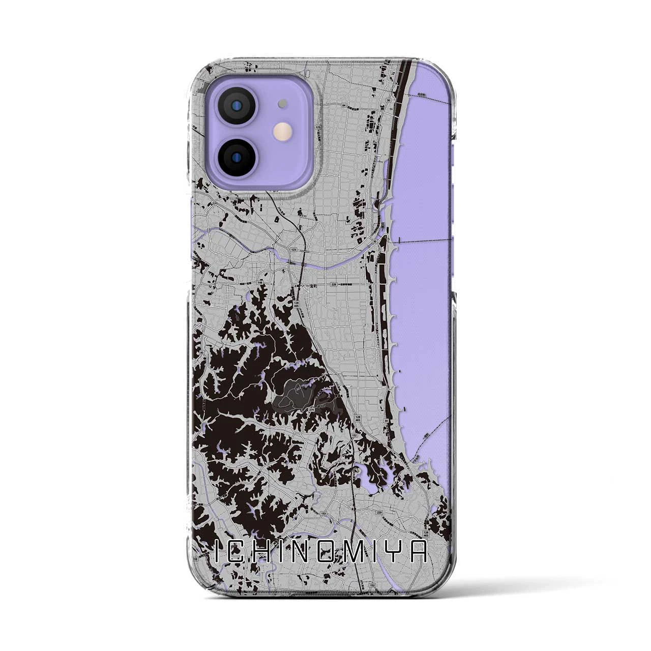 【一宮(千葉県)】地図柄iPhoneケース(クリアタイプ)