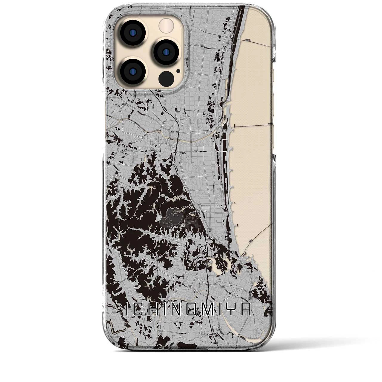 【一宮(千葉県)】地図柄iPhoneケース(クリアタイプ)