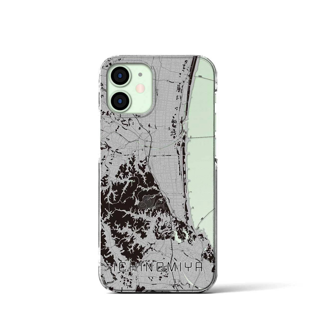 【一宮(千葉県)】地図柄iPhoneケース(クリアタイプ)