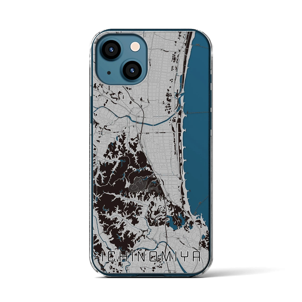 【一宮(千葉県)】地図柄iPhoneケース(クリアタイプ)