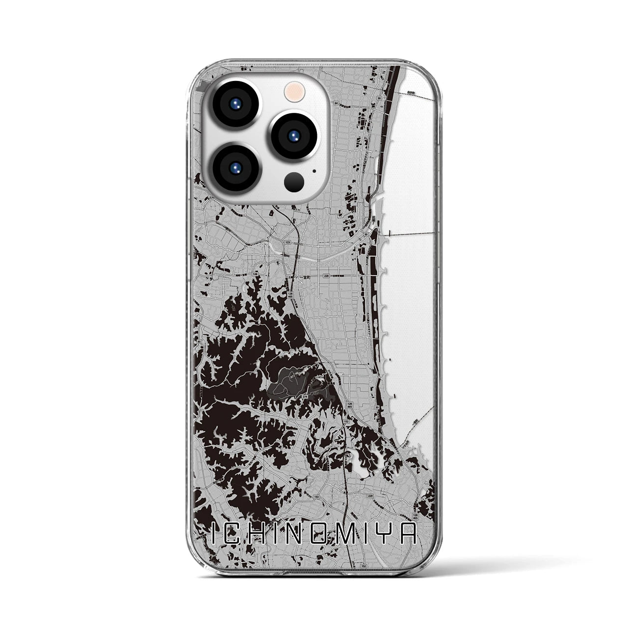 【一宮(千葉県)】地図柄iPhoneケース(クリアタイプ)