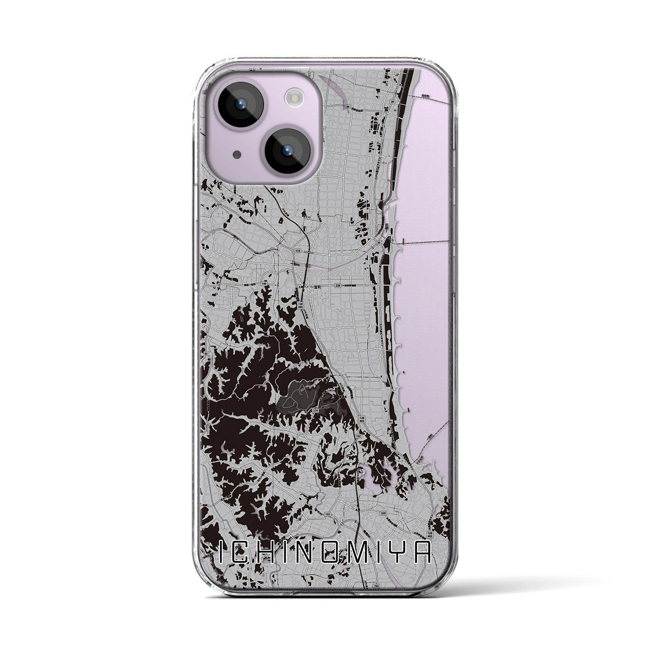 【一宮(千葉県)】地図柄iPhoneケース(クリアタイプ)