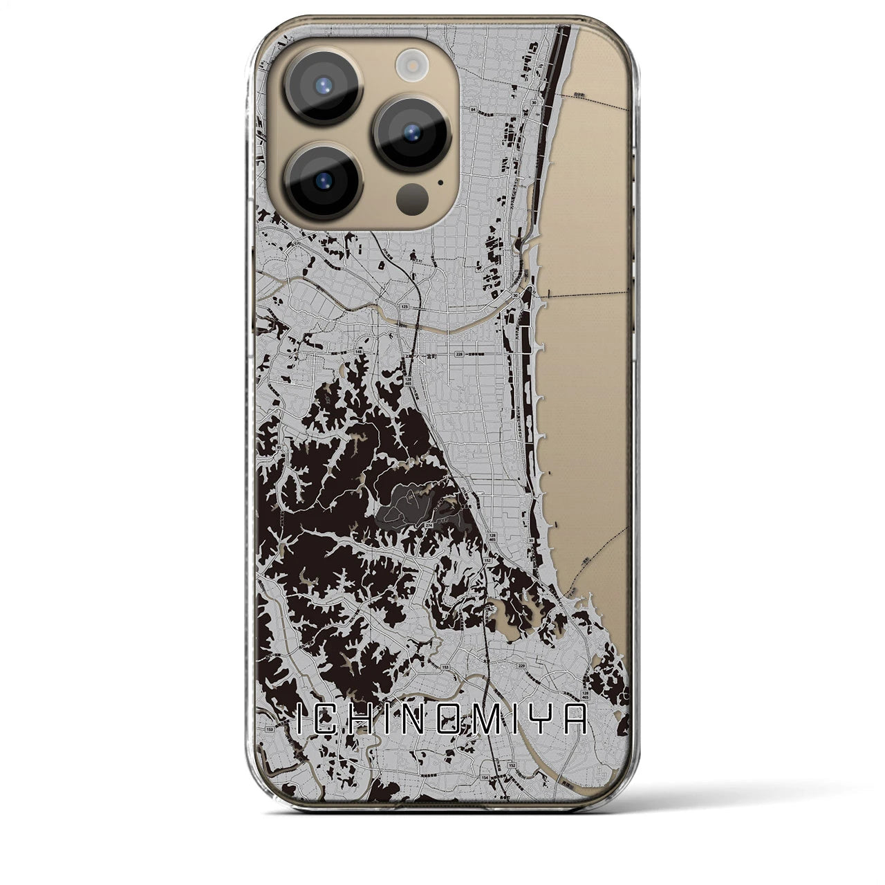 【一宮(千葉県)】地図柄iPhoneケース(クリアタイプ)