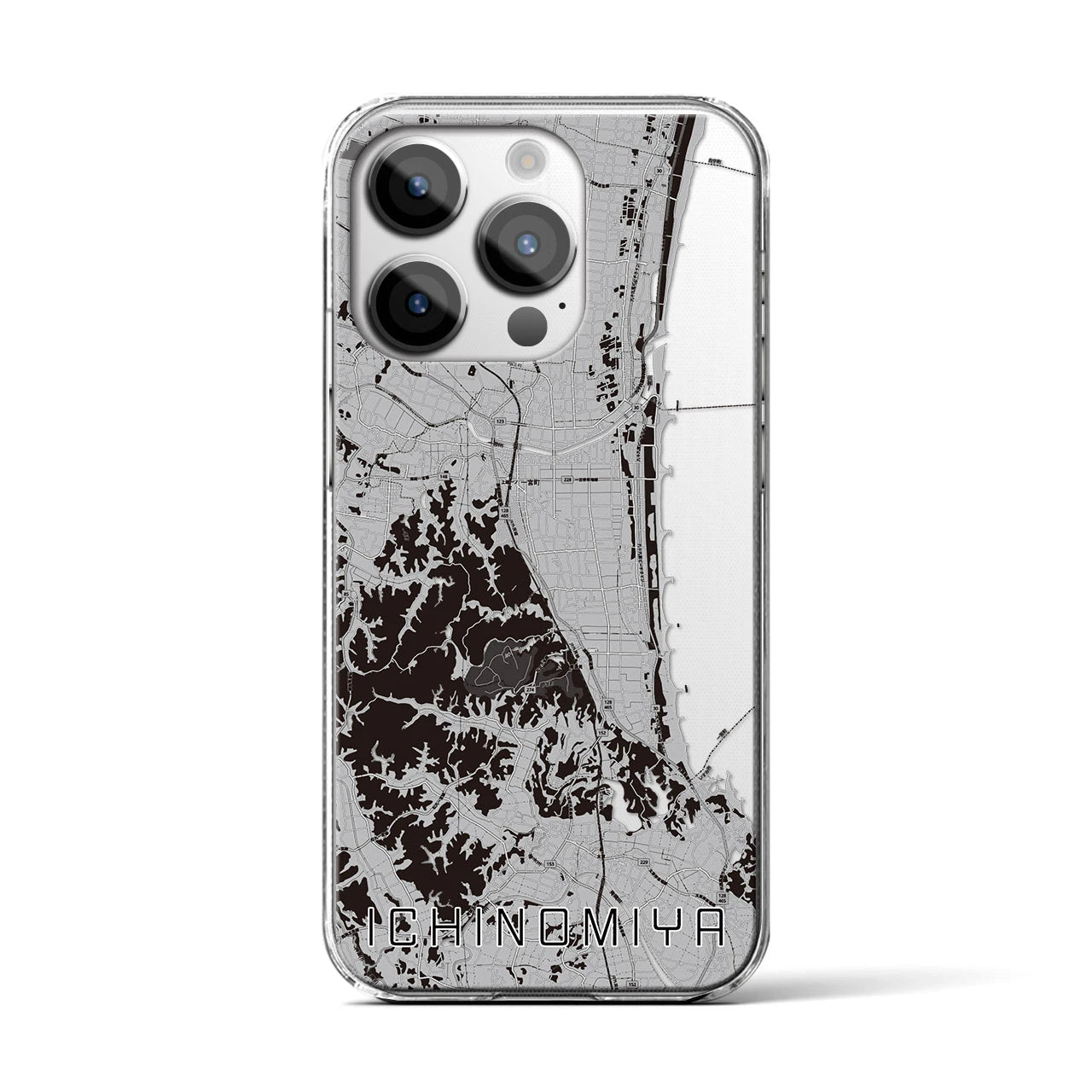 【一宮(千葉県)】地図柄iPhoneケース(クリアタイプ)