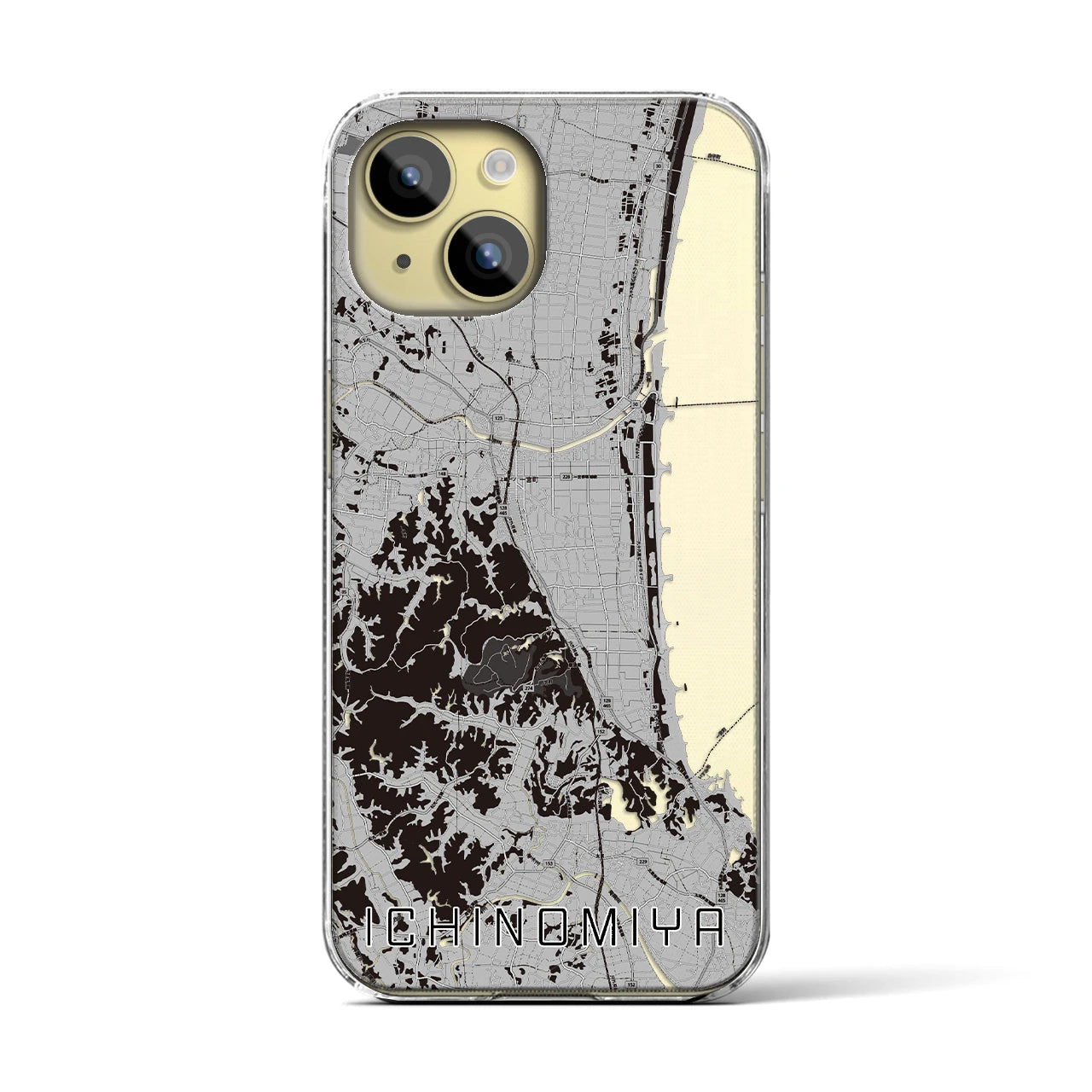 【一宮(千葉県)】地図柄iPhoneケース(クリアタイプ)