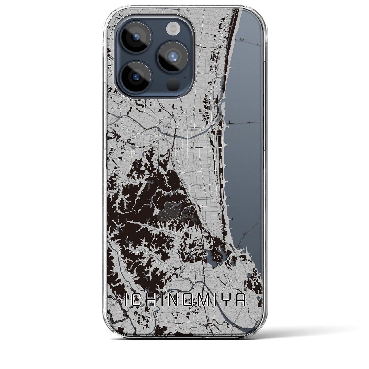 【一宮(千葉県)】地図柄iPhoneケース(クリアタイプ)