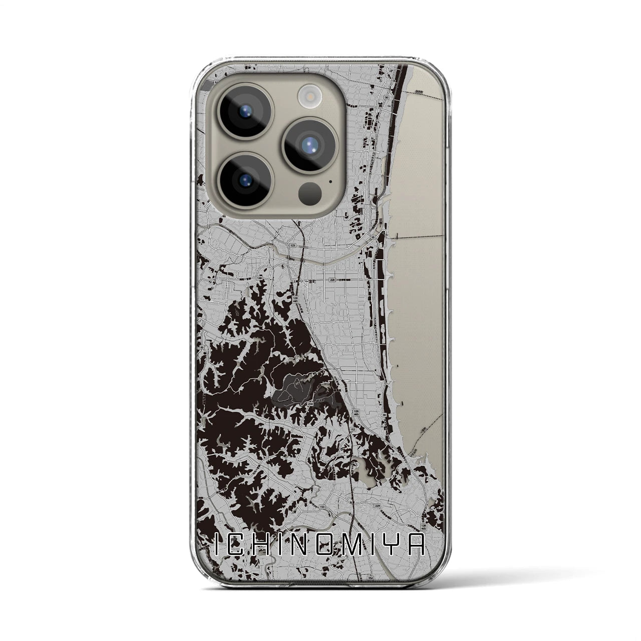 【一宮(千葉県)】地図柄iPhoneケース(クリアタイプ)