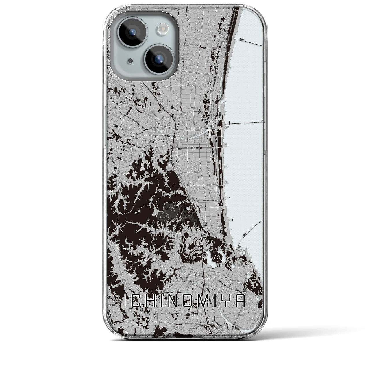 【一宮(千葉県)】地図柄iPhoneケース(クリアタイプ)