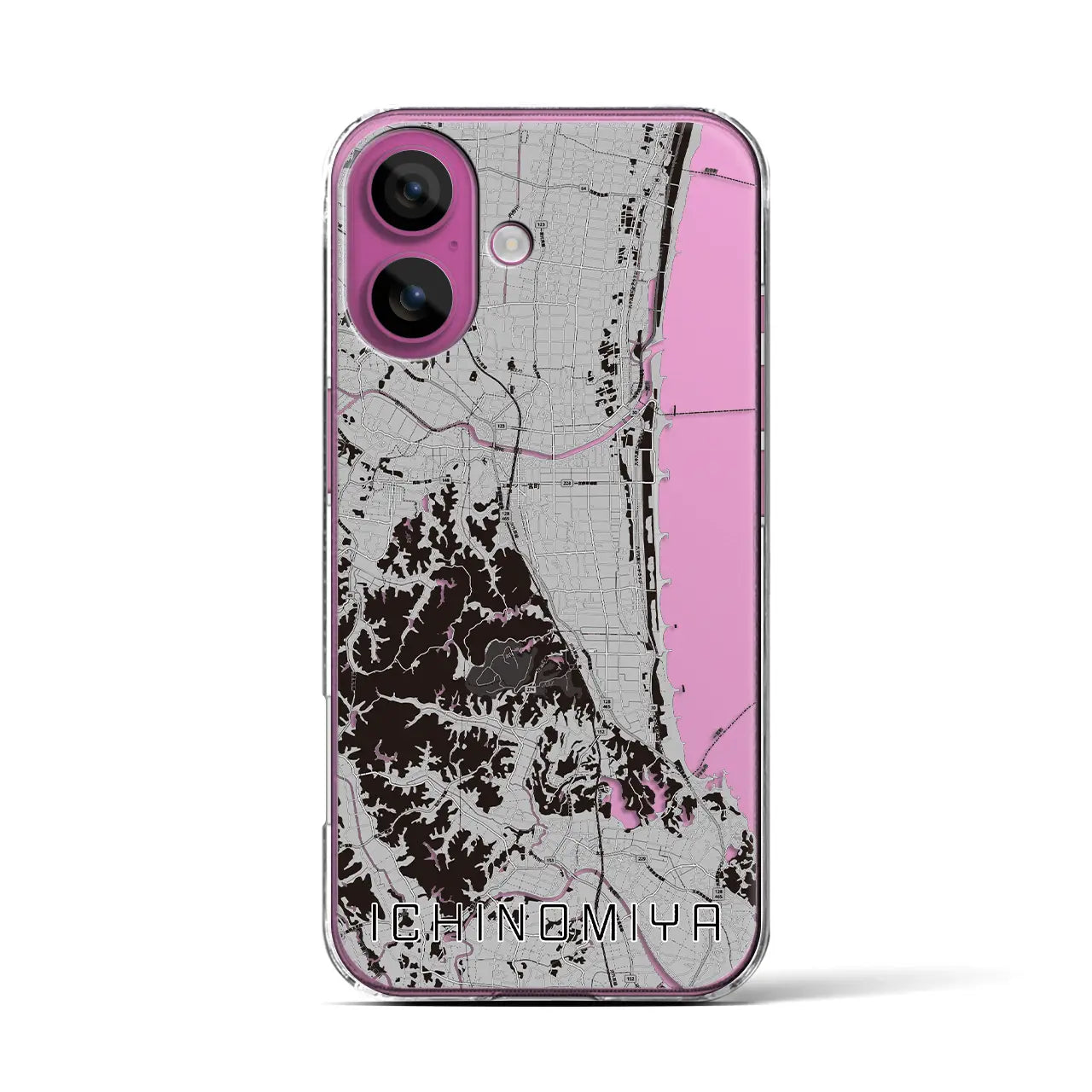 【一宮(千葉県)】地図柄iPhoneケース(クリアタイプ)