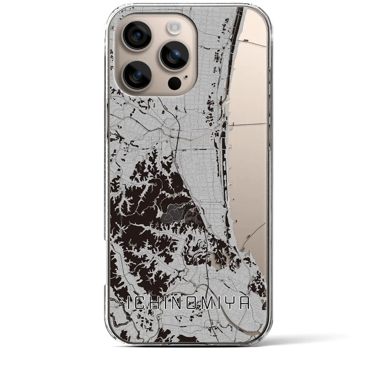 【一宮(千葉県)】地図柄iPhoneケース(クリアタイプ)