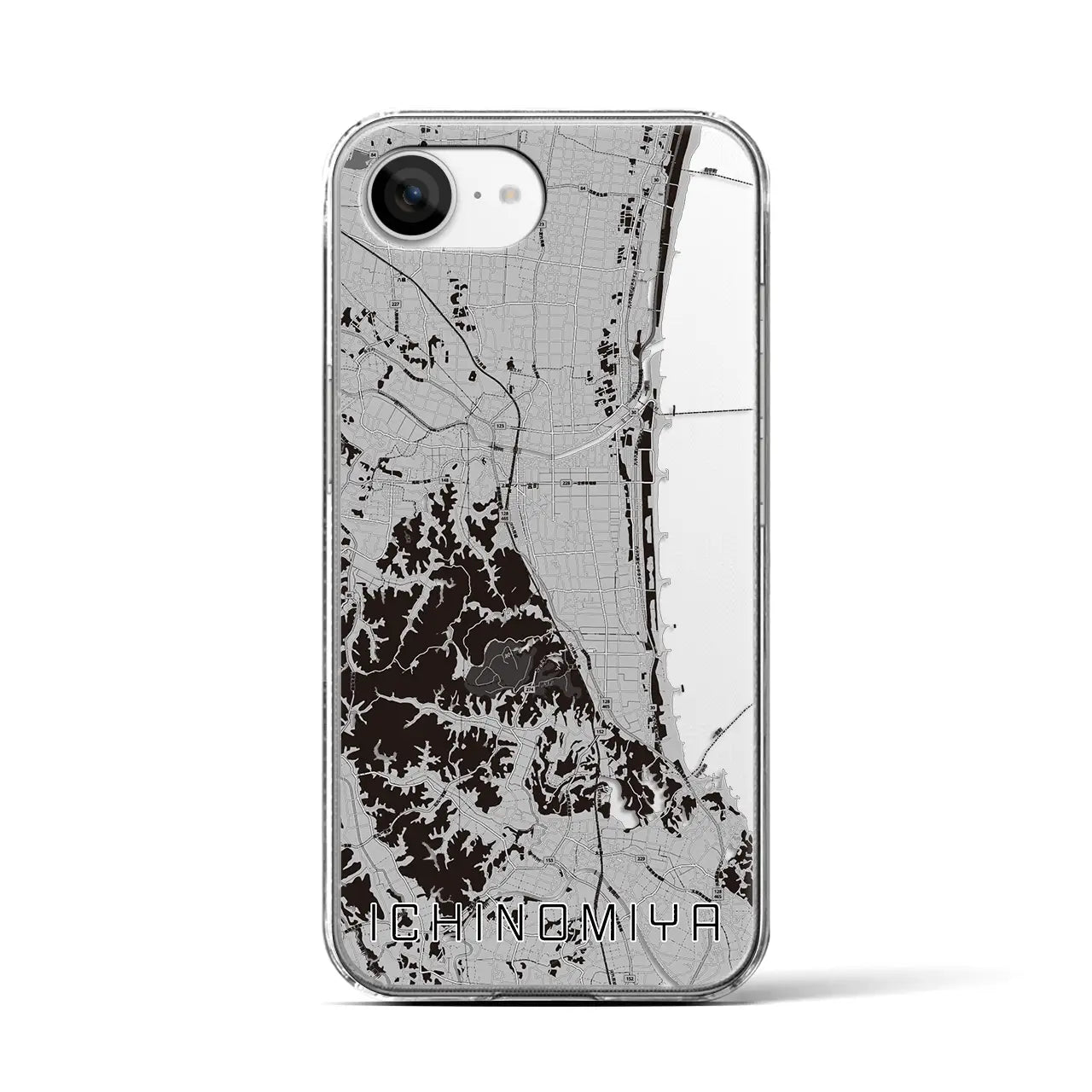 【一宮(千葉県)】地図柄iPhoneケース(クリアタイプ)