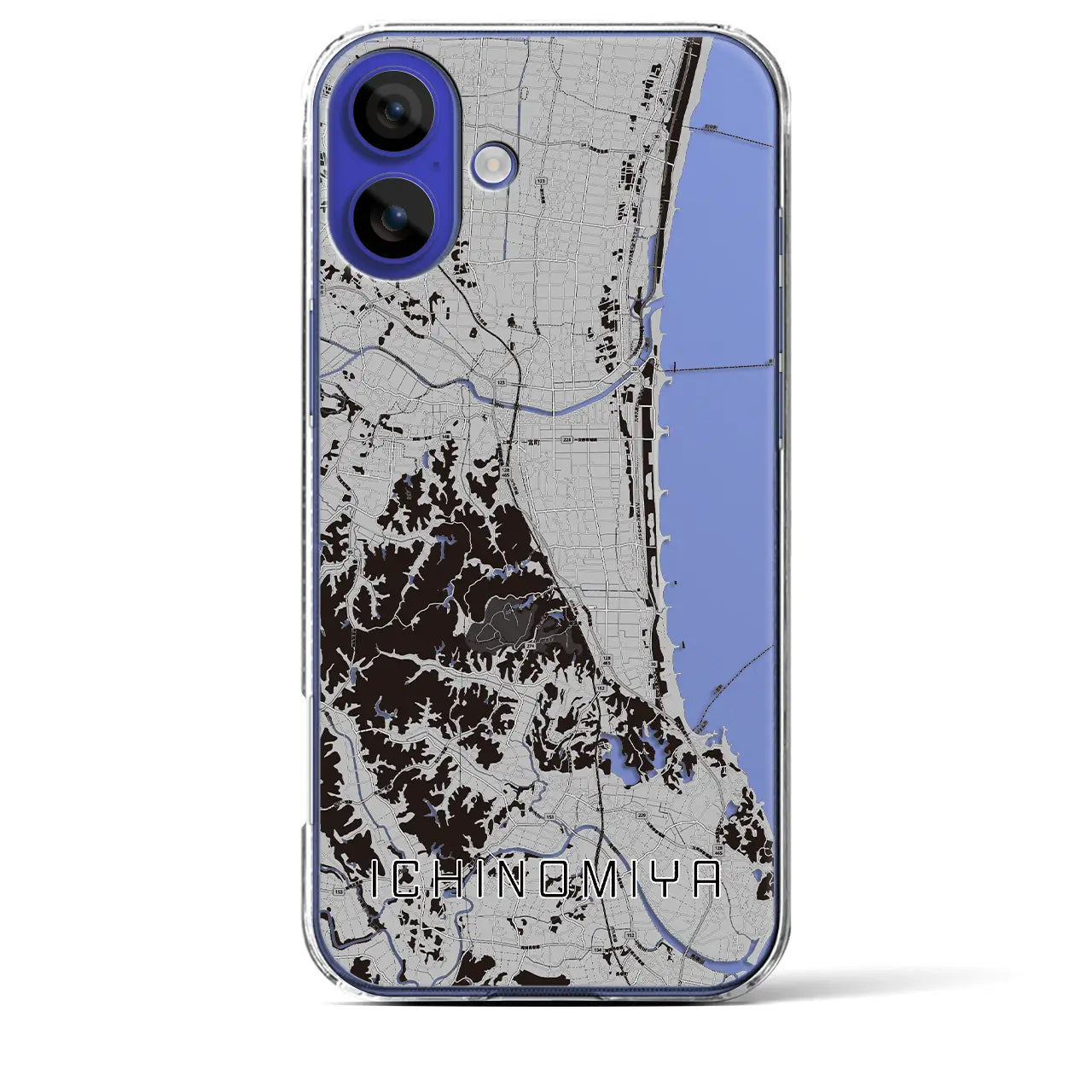 【一宮(千葉県)】地図柄iPhoneケース(クリアタイプ)