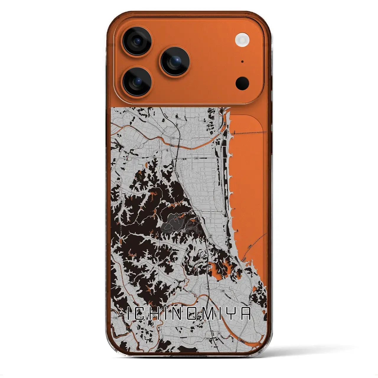 【一宮(千葉県)】地図柄iPhoneケース(クリアタイプ)