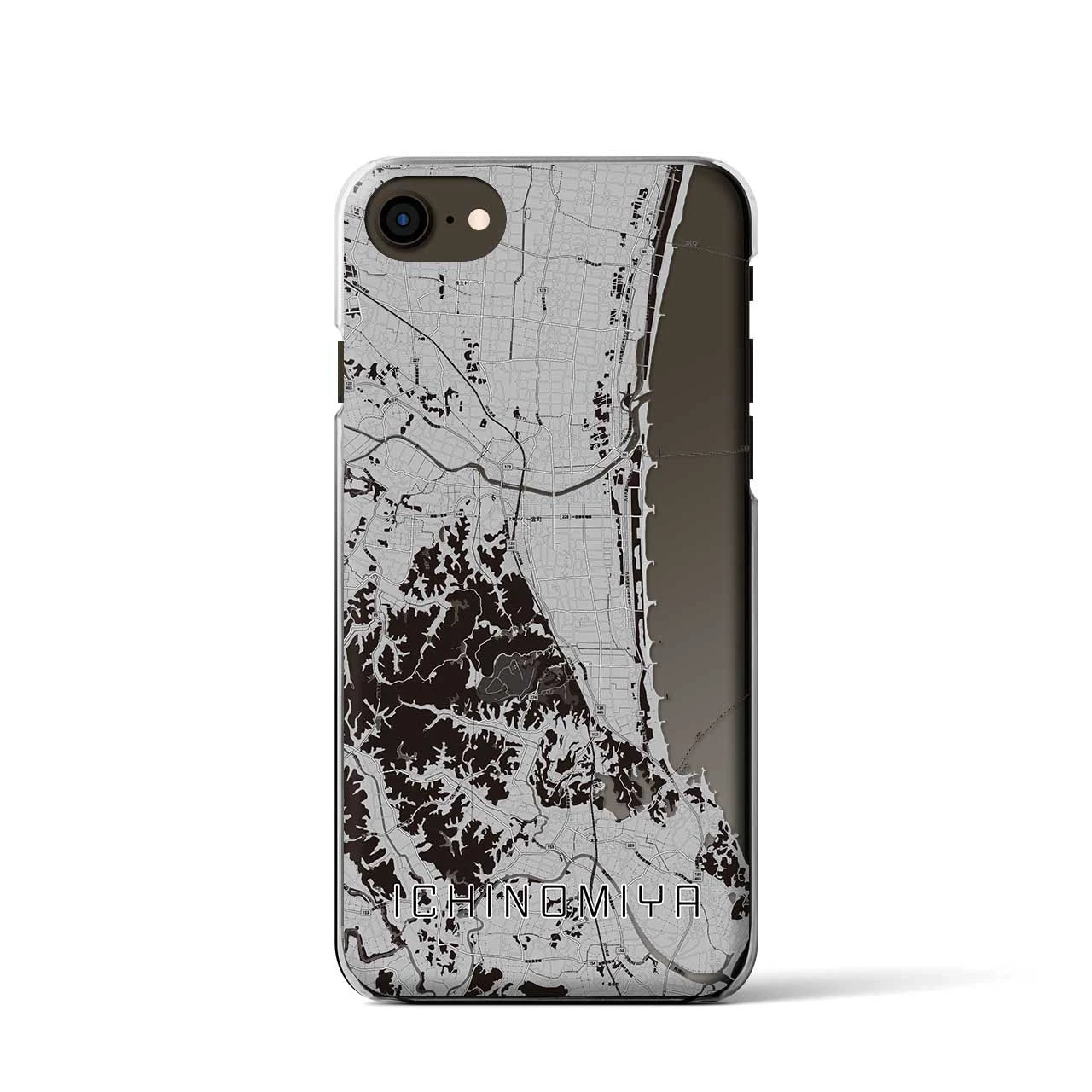 【一宮(千葉県)】地図柄iPhoneケース(クリアタイプ)