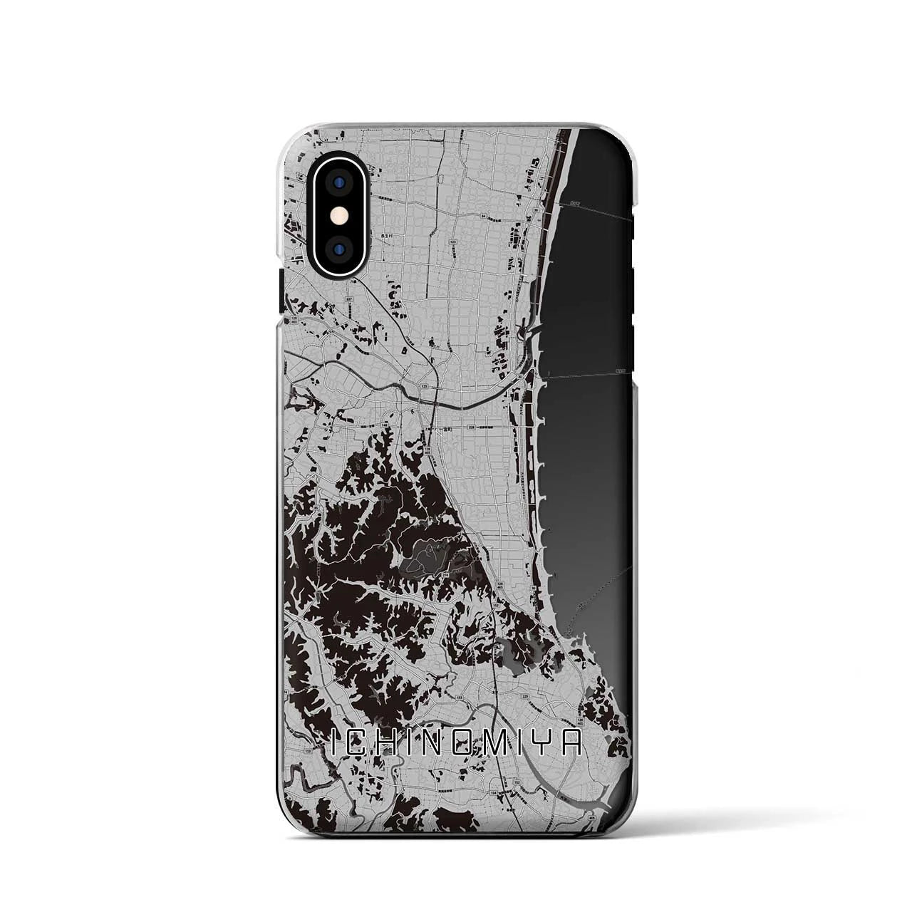 【一宮(千葉県)】地図柄iPhoneケース(クリアタイプ)