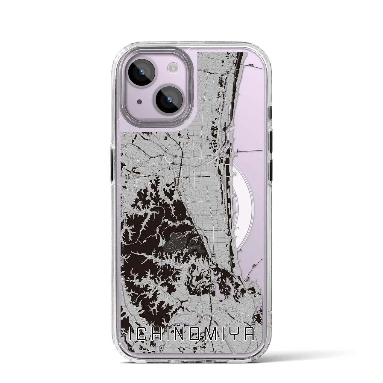 【一宮(千葉県)】地図柄iPhoneケース(MagSafeタイプ)