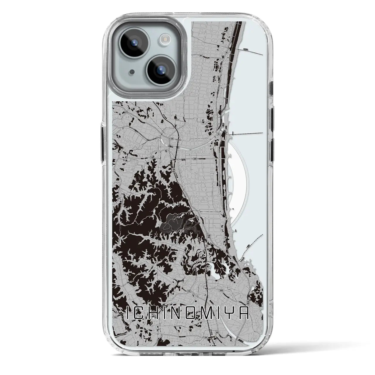 【一宮(千葉県)】地図柄iPhoneケース(MagSafeタイプ)