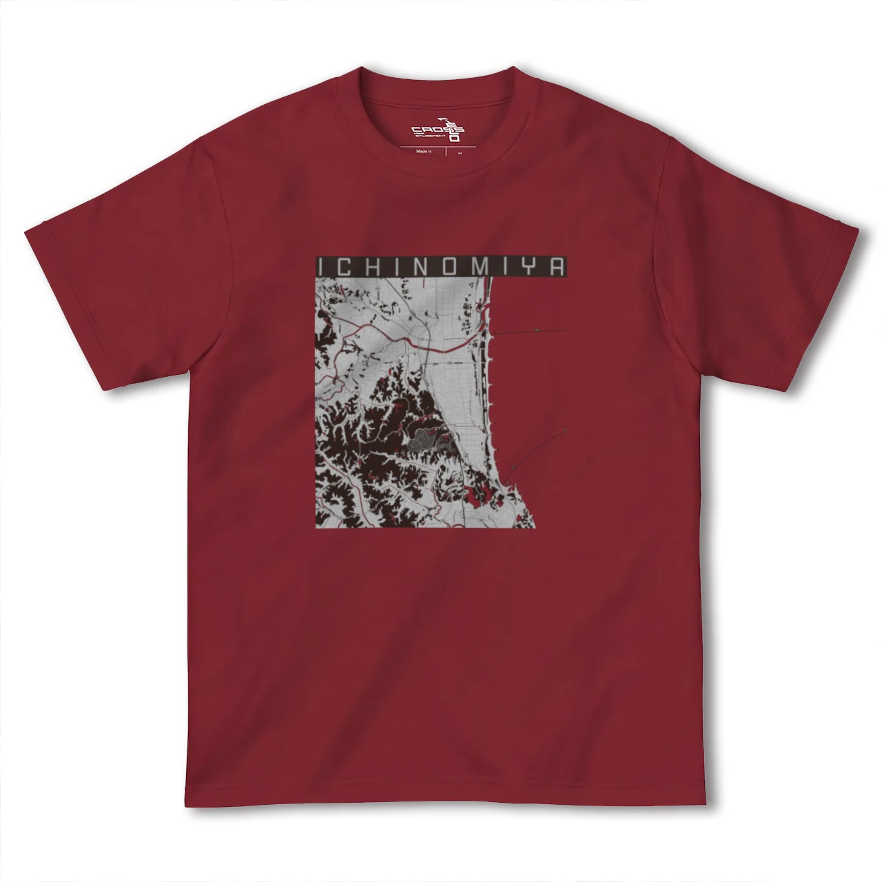 【一宮(千葉県)(千葉県)】地図柄ヘビーウェイトTシャツ