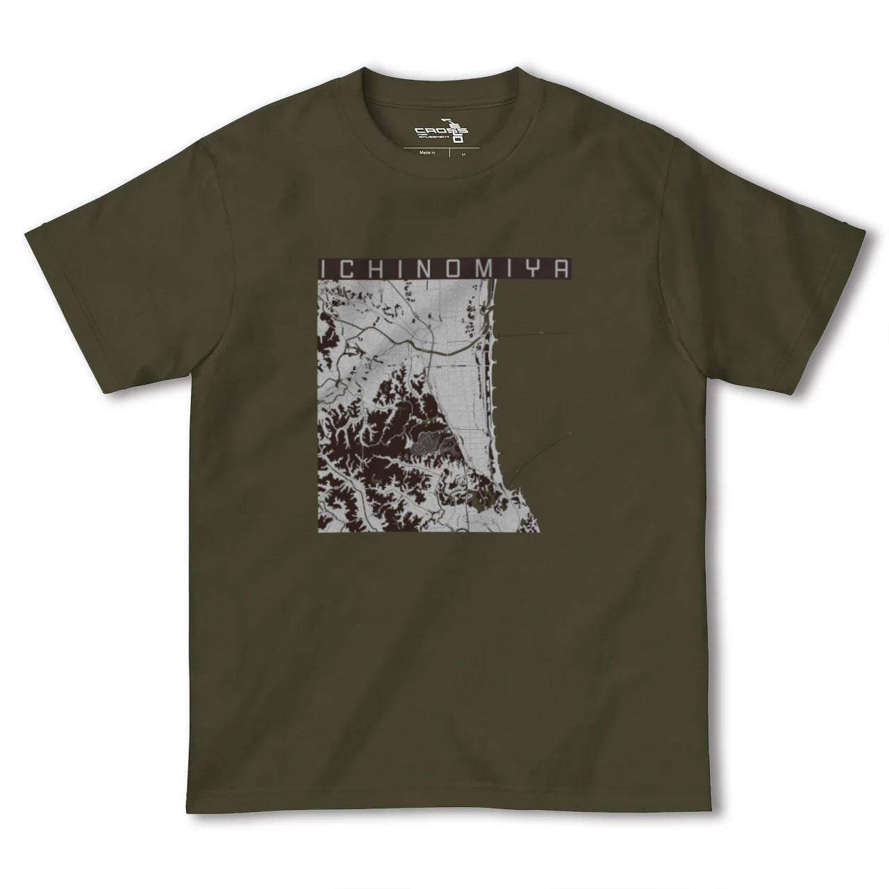 【一宮(千葉県)(千葉県)】地図柄ヘビーウェイトTシャツ