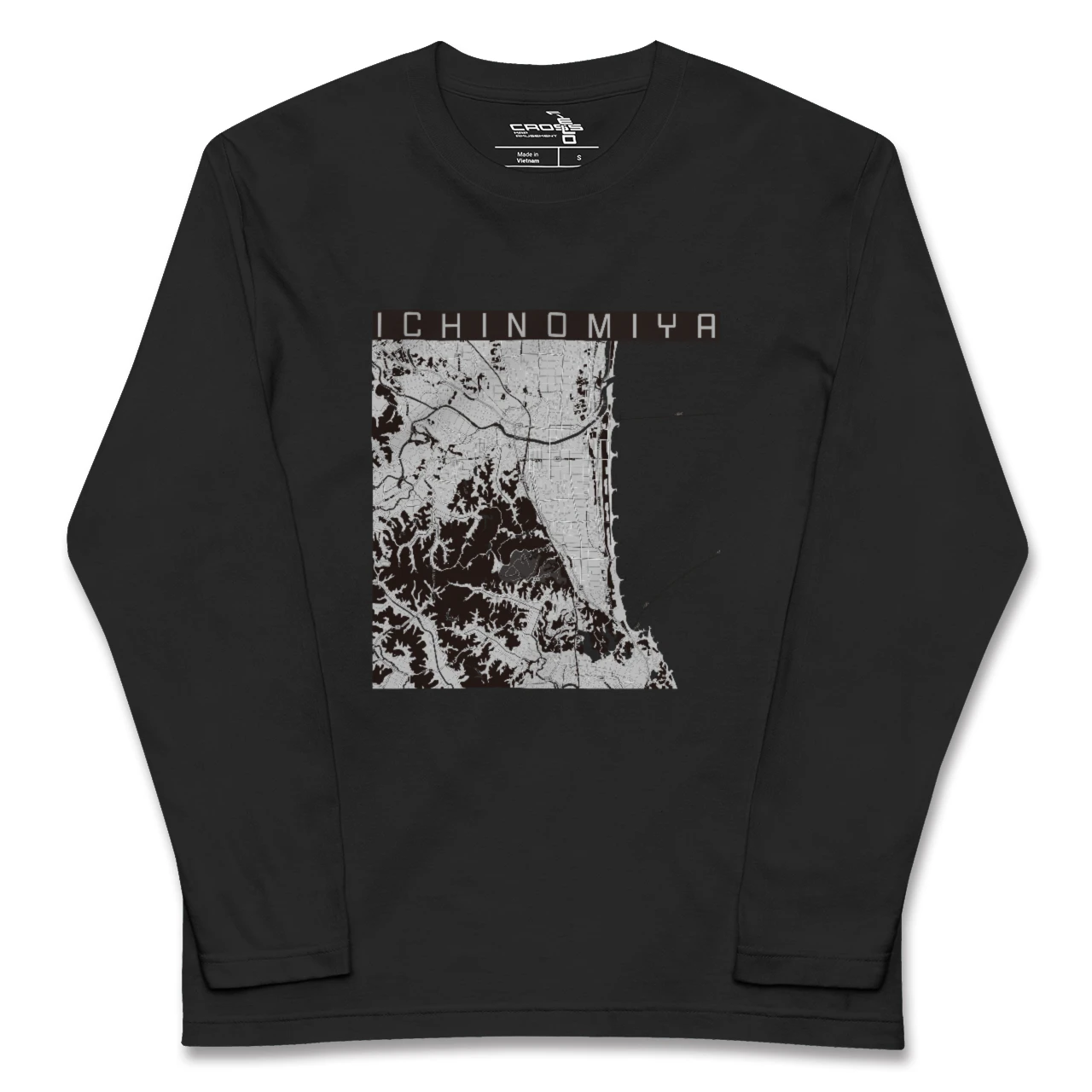 【一宮(千葉県)(千葉県)】地図柄ロングスリーブTシャツ