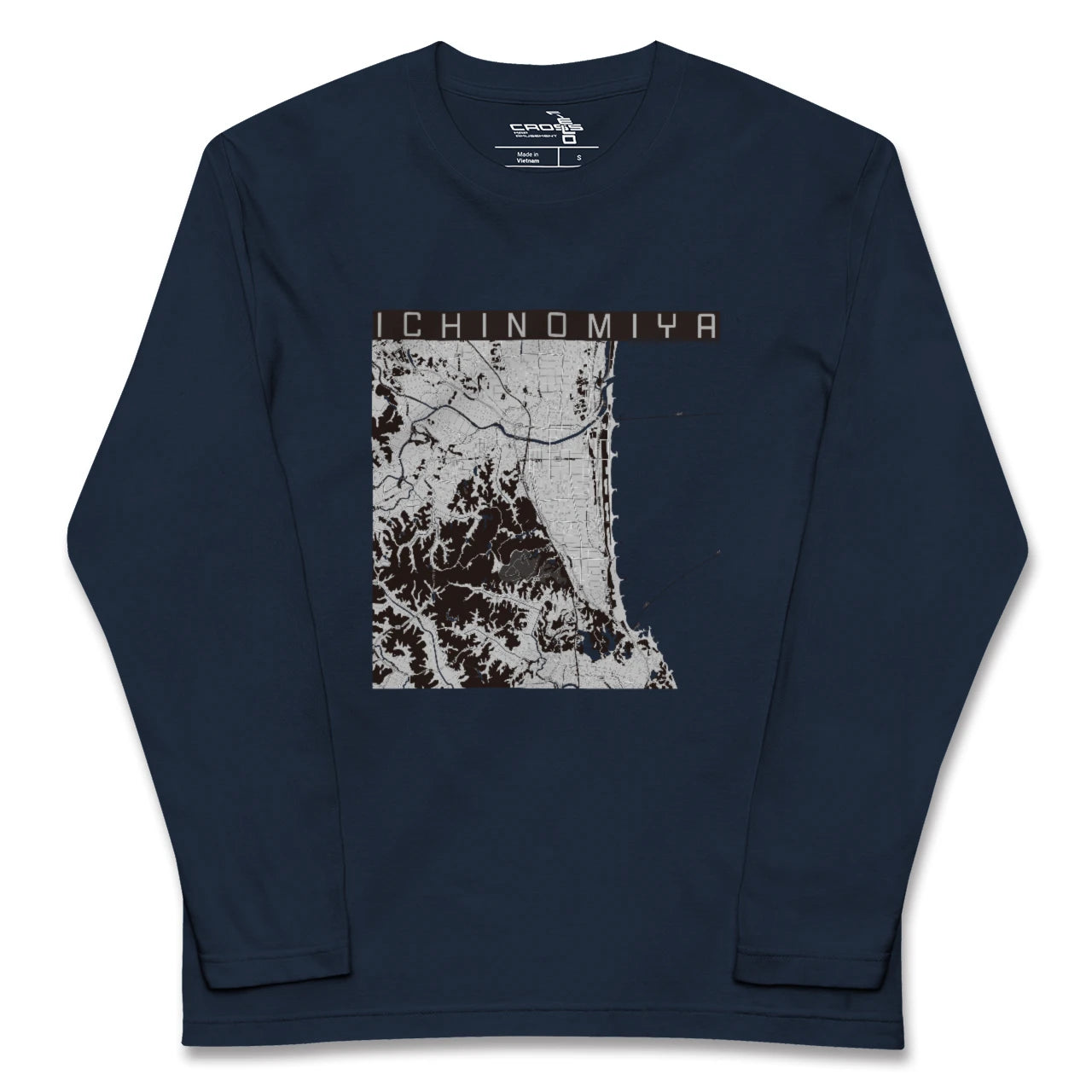 【一宮(千葉県)(千葉県)】地図柄ロングスリーブTシャツ