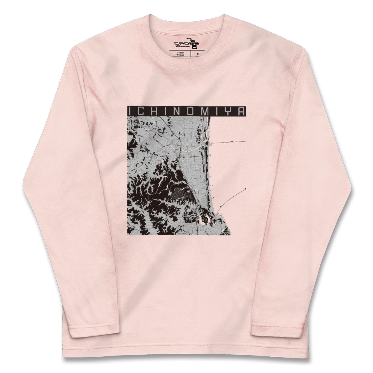 【一宮(千葉県)(千葉県)】地図柄ロングスリーブTシャツ