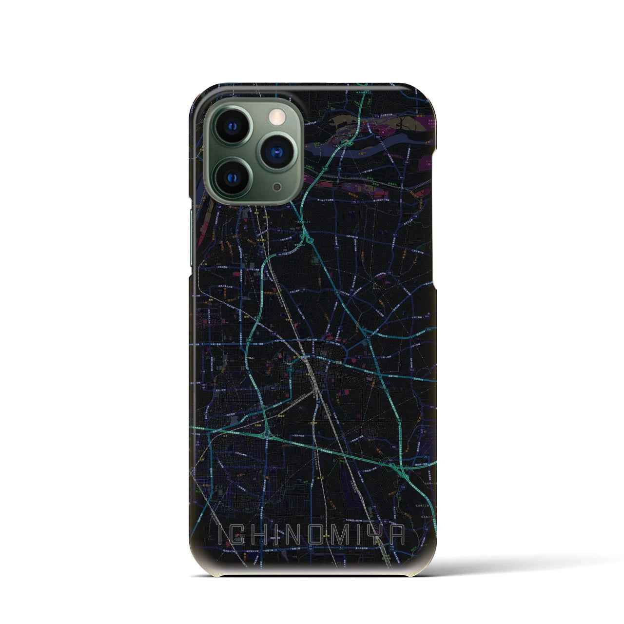 【一宮(愛知県)】地図柄iPhoneケース(バックカバータイプ)