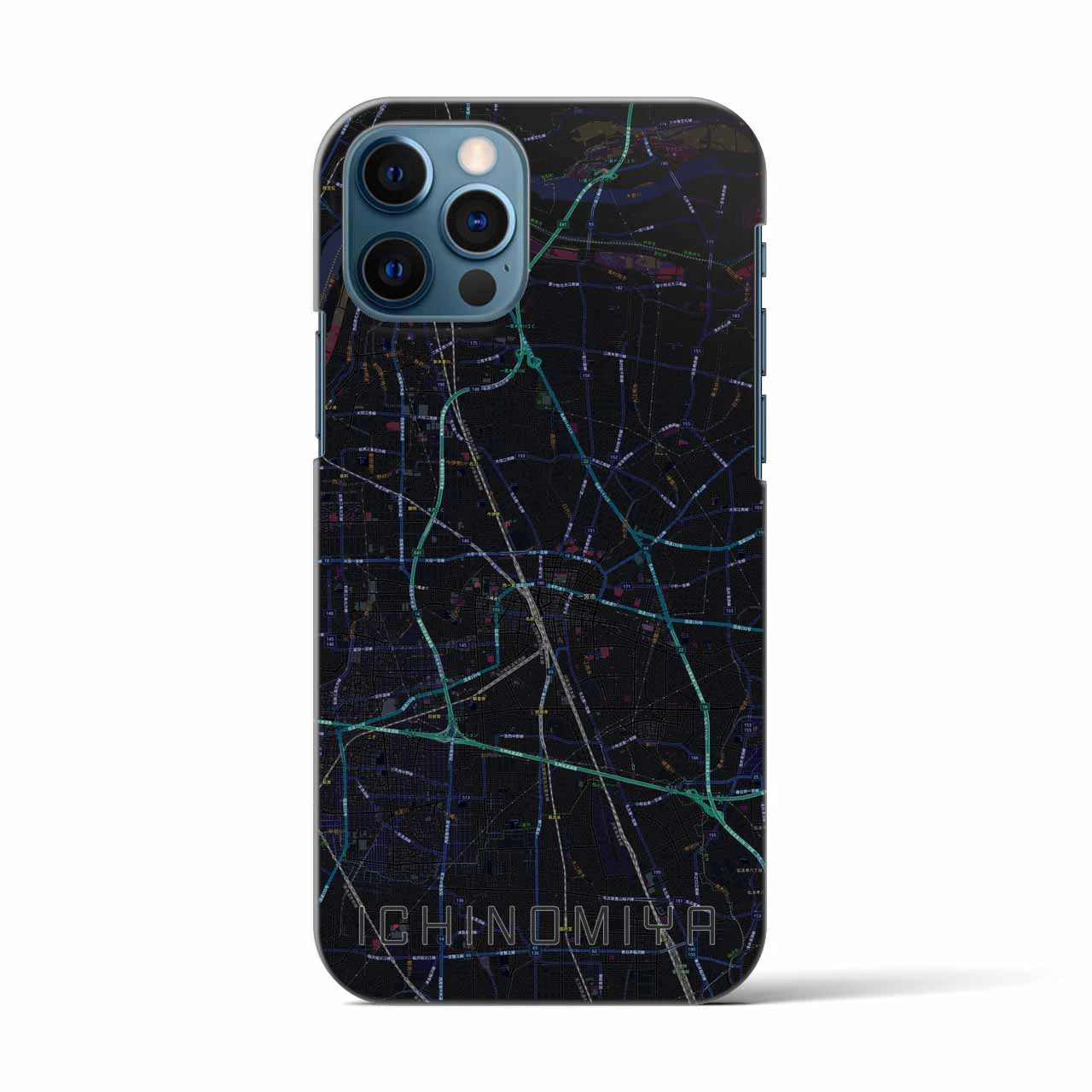 【一宮(愛知県)】地図柄iPhoneケース(バックカバータイプ)