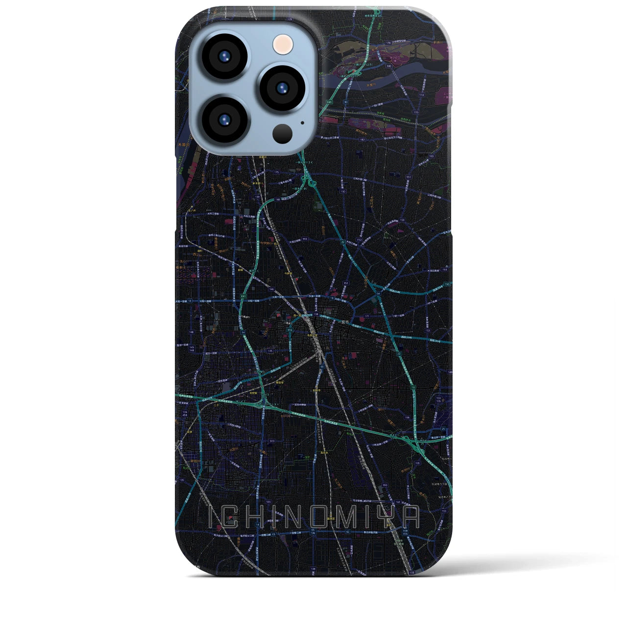 【一宮(愛知県)】地図柄iPhoneケース(バックカバータイプ)