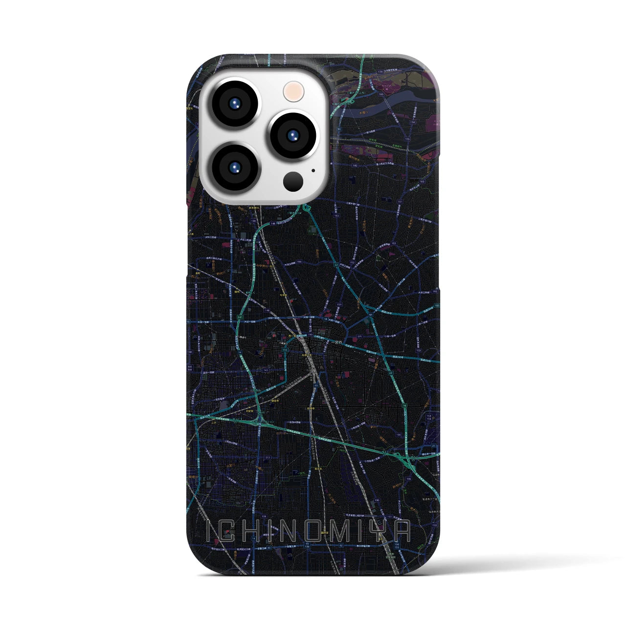 【一宮(愛知県)】地図柄iPhoneケース(バックカバータイプ)