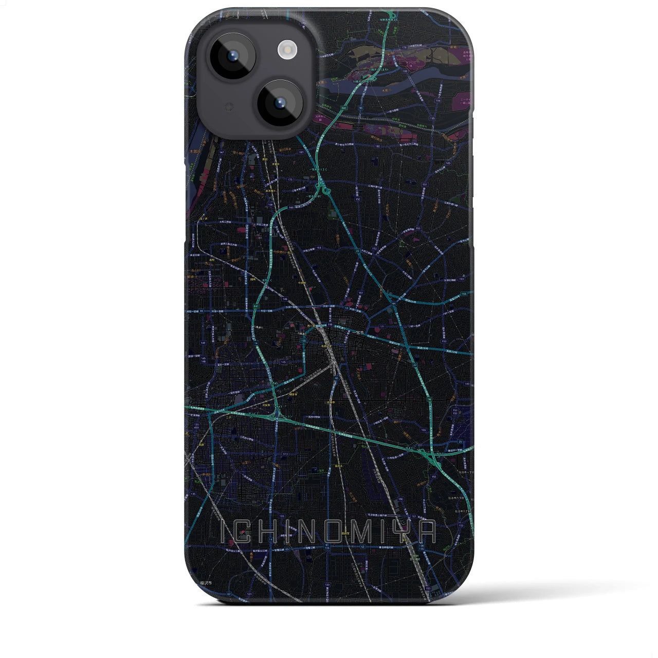 【一宮(愛知県)】地図柄iPhoneケース(バックカバータイプ)