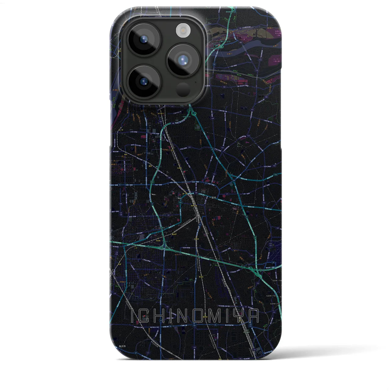 【一宮(愛知県)】地図柄iPhoneケース(バックカバータイプ)