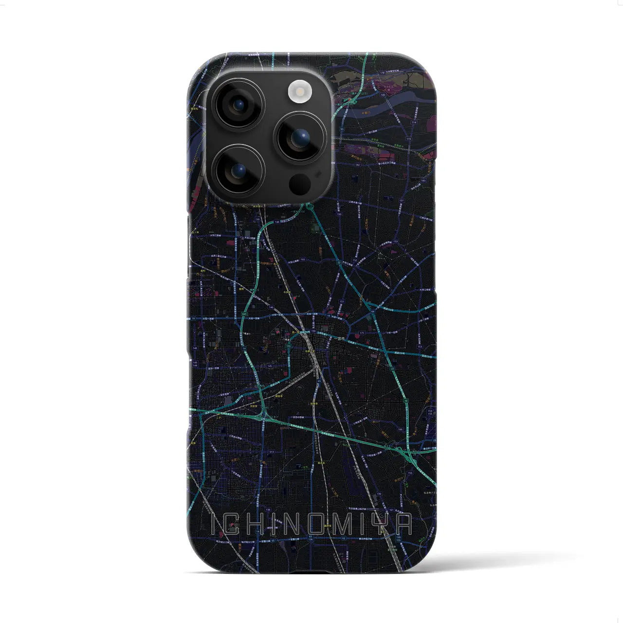 【一宮(愛知県)】地図柄iPhoneケース(バックカバータイプ)