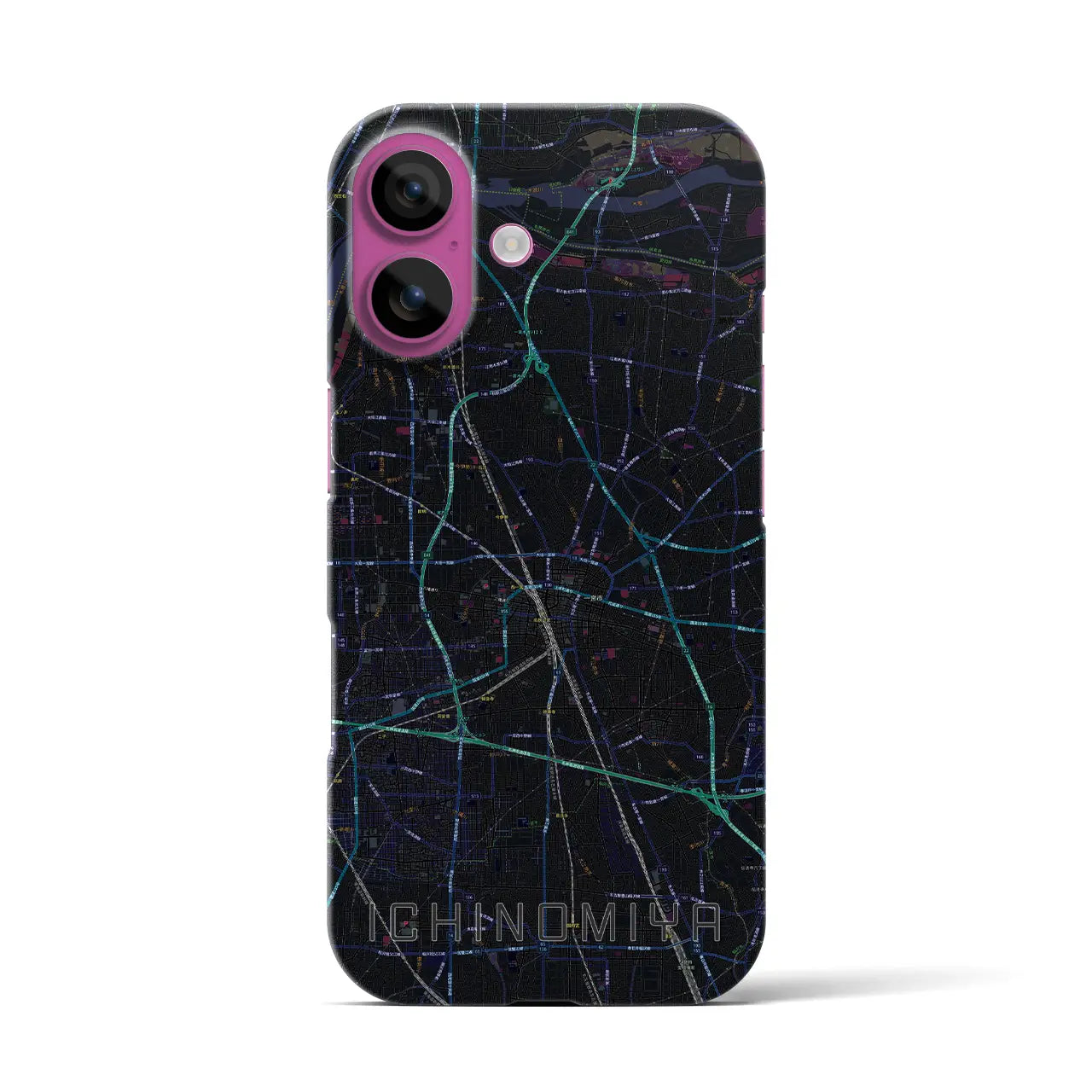 【一宮(愛知県)】地図柄iPhoneケース(バックカバータイプ)