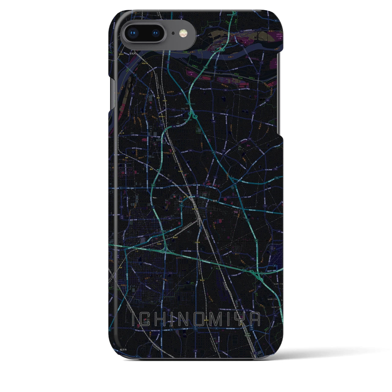 【一宮(愛知県)】地図柄iPhoneケース(バックカバータイプ)