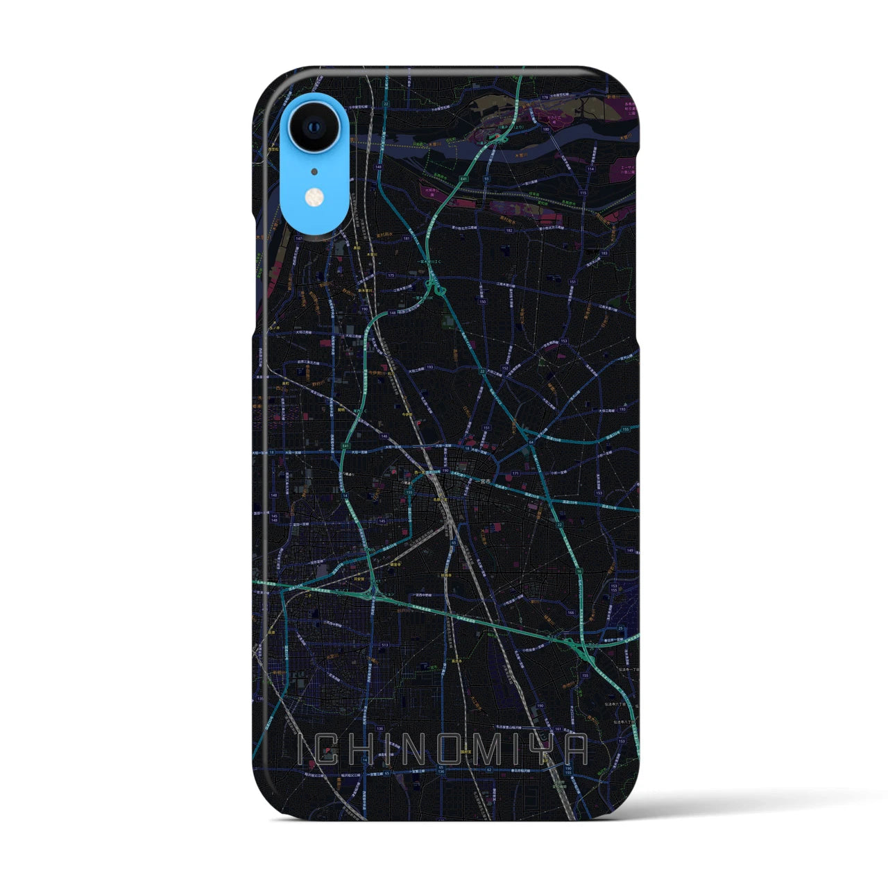 【一宮(愛知県)】地図柄iPhoneケース(バックカバータイプ)